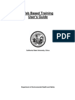 Web Based Training User's Guide: California State University, Chico