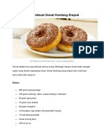 Resep Cara Membuat Donat Kentang Empuk