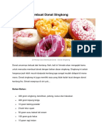 Resep Cara Membuat Donat Singkong