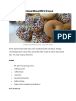 Resep Cara Membuat Donat Mini Empuk