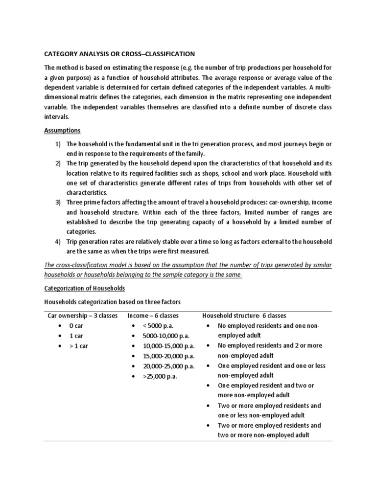 Category Analysis in Trip Generation | PDF | Statistics | Regression ...