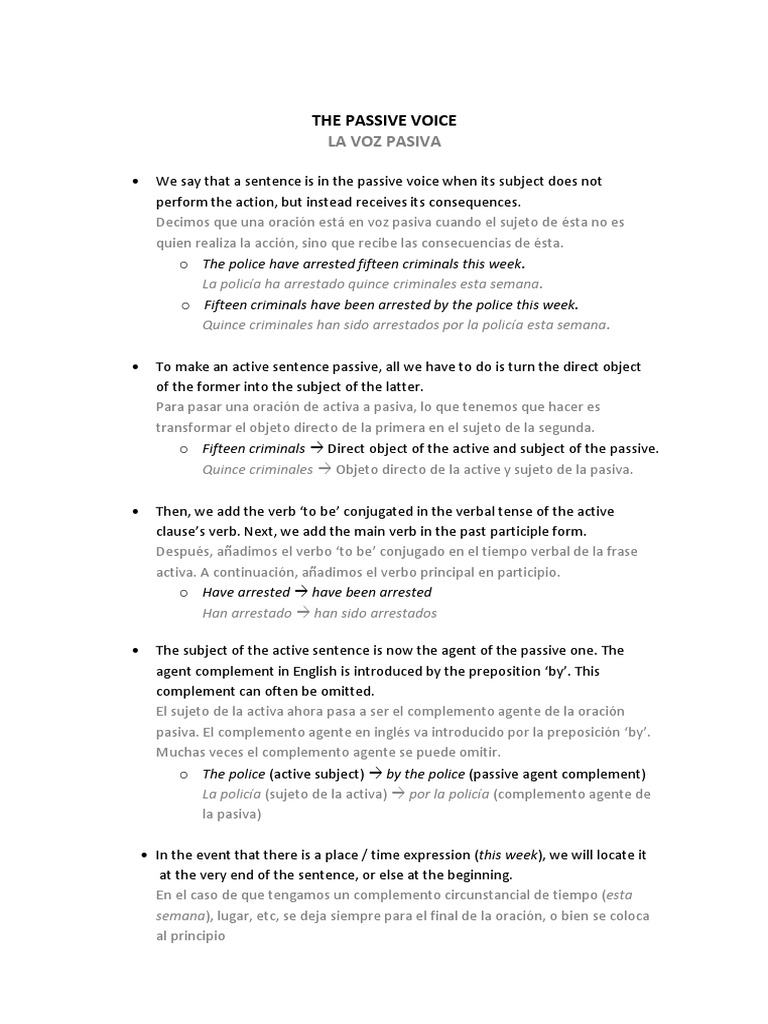 ingles pasiva | Verbo | Unidades Semánticas | Prueba gratuita de 30