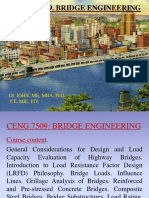 Ceng 7509. Bridge Engineering: Dr. John, Me, Mba, PHD, Ce, Mie, Fiv