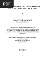 A Pragmatic Analysis of Proverbs in Selected Works of Ola Rotimi