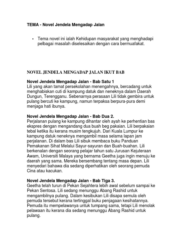 Jendela Menghadap Jalan