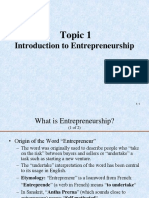 Topic 1 Introduction To Entrepreneurship
