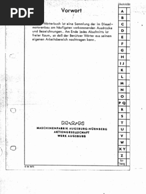 German English Marine Diesel Engine Dictionary Man Augsburg