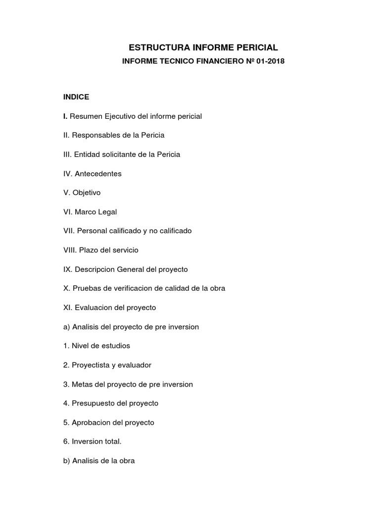 Estructura Informe Pericial PDF