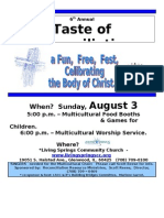 Taste of Reconciliation 2008 Flier