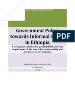 Government Policy Towards Informal Sector in Ethiopia