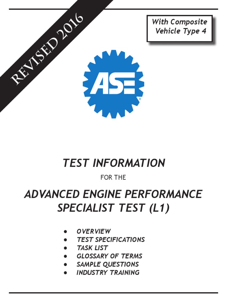 Test Information Advanced Engine Performance Specialist Test (L1) PDF