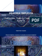 Danilo Díaz Granados - Memoria Implícita, Definición, Tipos y Clasificación, Parte III
