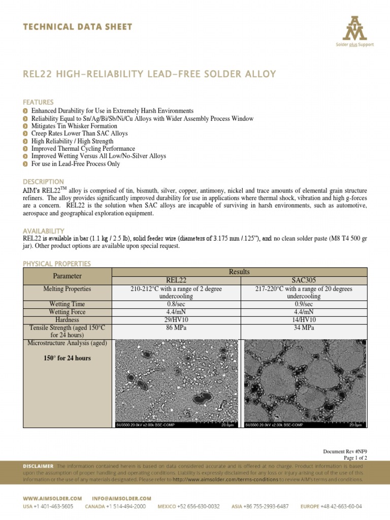 REL22 | PDF | Solder | Tin