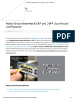 Redistribution Between EIGRP and OSPF Cisco Router Configuration