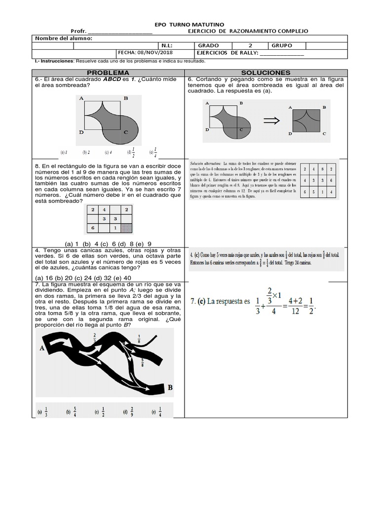 Ejercicios para Rally | PDF | Enseñanza de matemática | Ocio