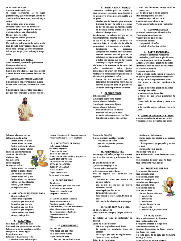 Cantos Primera Comunion PDF Misa (liturgia) eucaristía