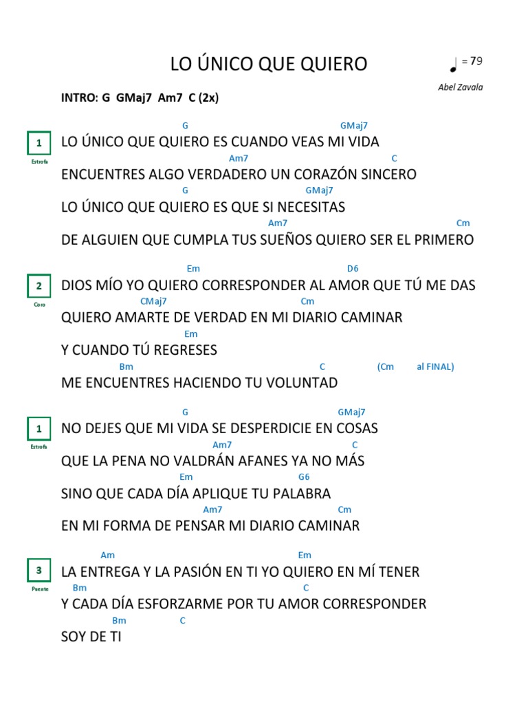 24 Lo Unico Que Quiero Abel Zavala Pdf