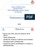 Thalassemia Major: College of Health Sciences Nursing Division WHO Collaborating Center For Nursing Development