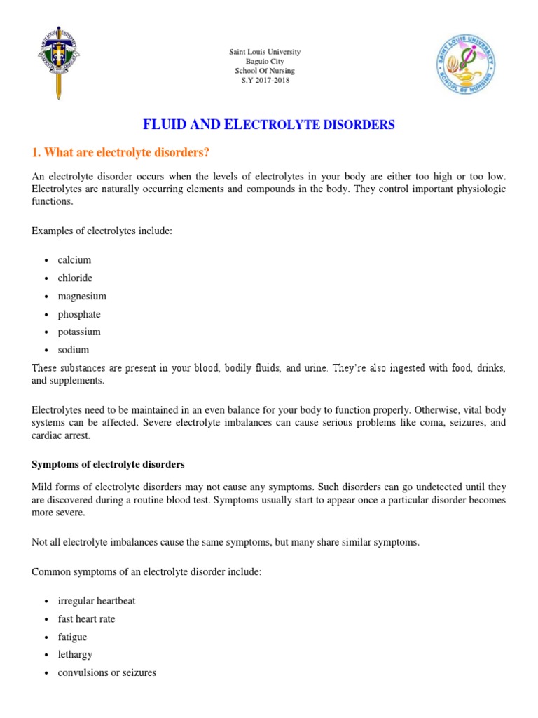 Fluid and Electrolyte Final Output | PDF | Urinary Incontinence | Cirrhosis