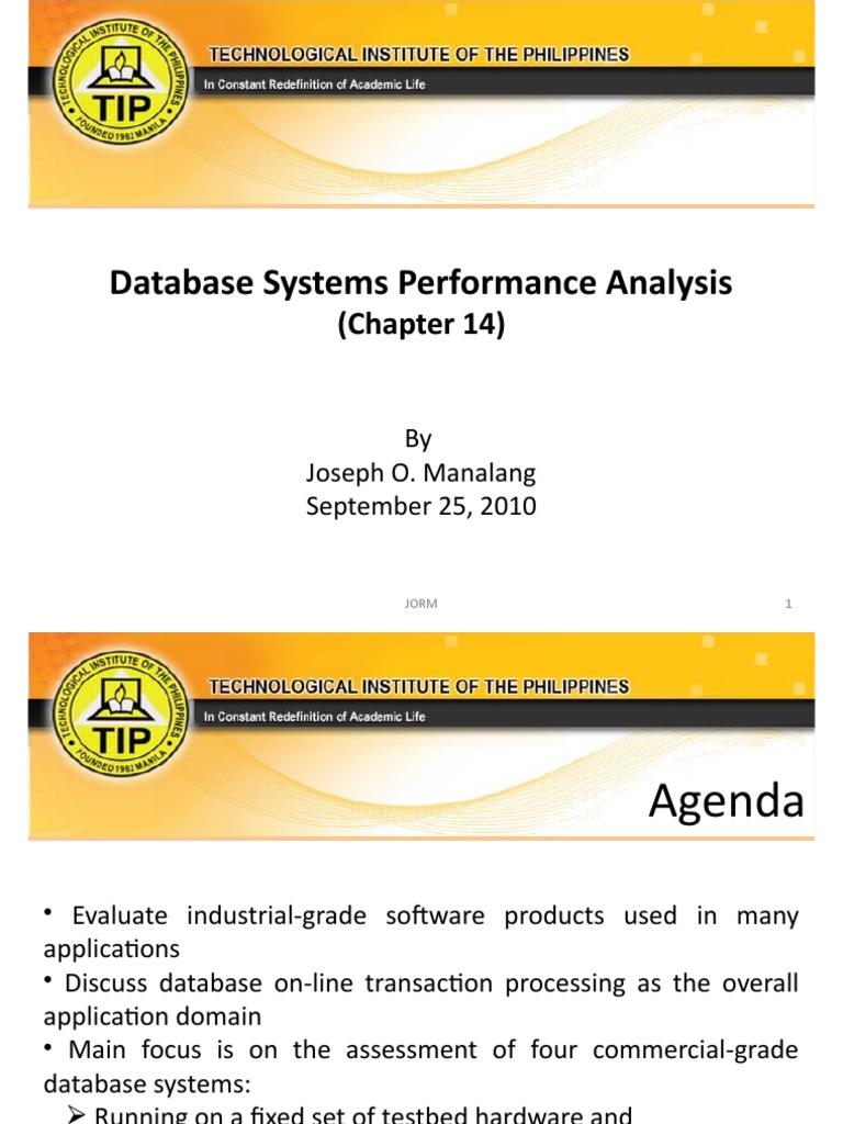 Database Systems Performance Analysis: (Chapter 14) | PDF | Microsoft ...