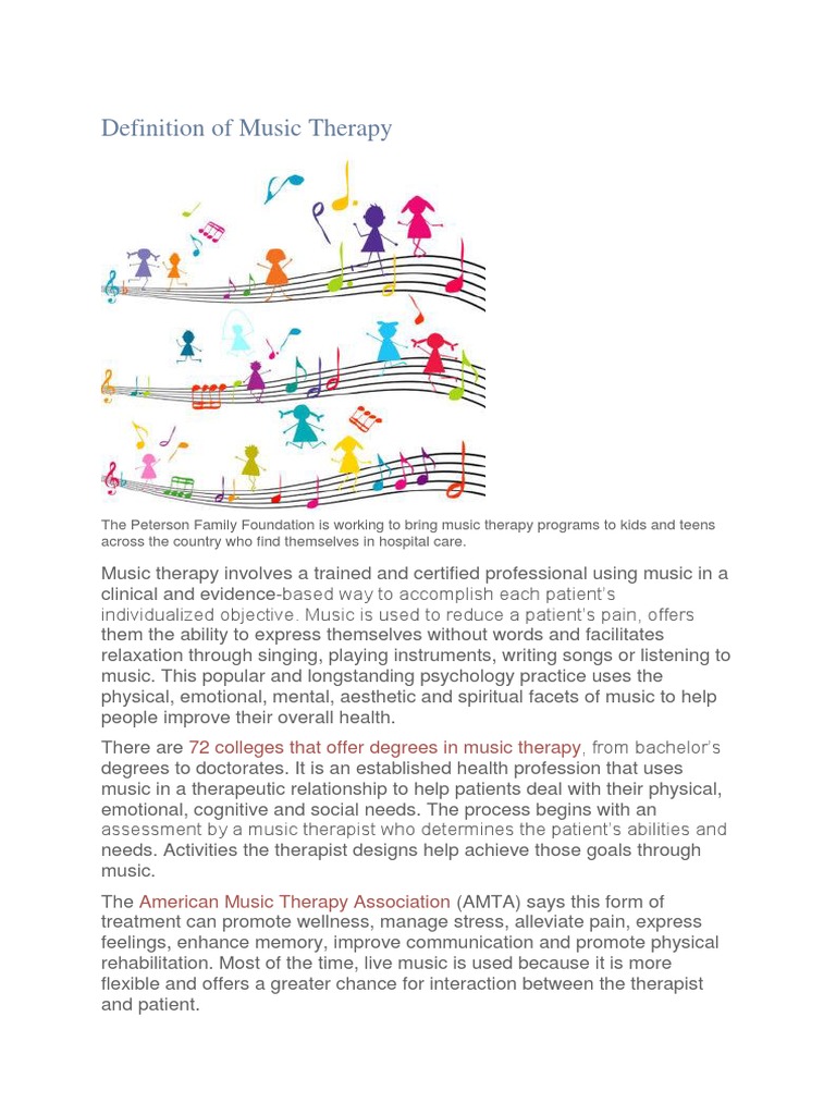 Definition of Music Therapy PDF Psychotherapy Relaxation (Psychology)