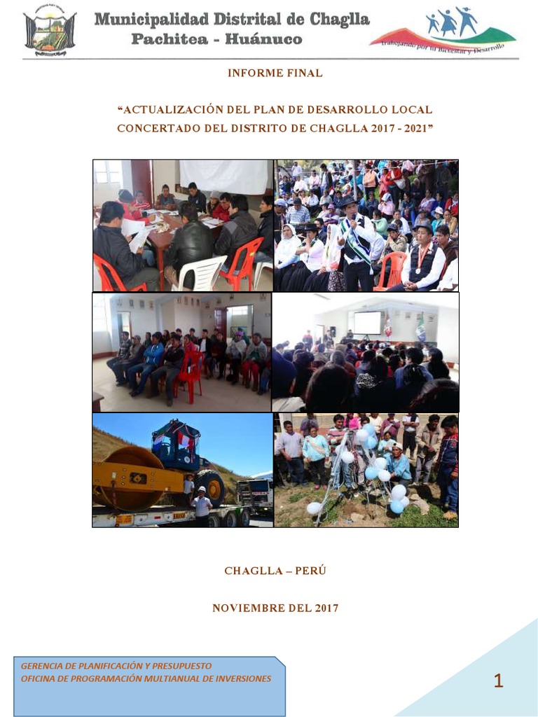 Plan de Desarrollo Chaglla Al 2021 Final PDF PDF Planificación Democracia
