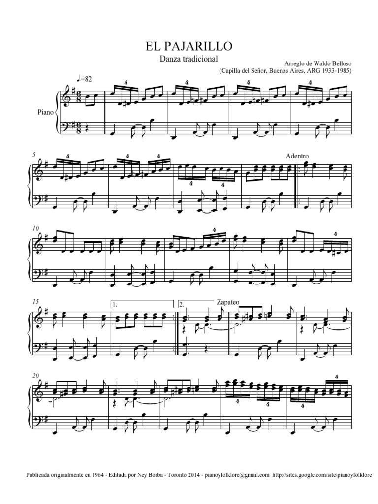 El Pajarillo Partitura PDF