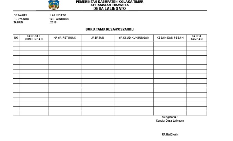 Buku Tamu Desa: Meningkatkan Transparansi dan Akuntabilitas Pelayanan Publik