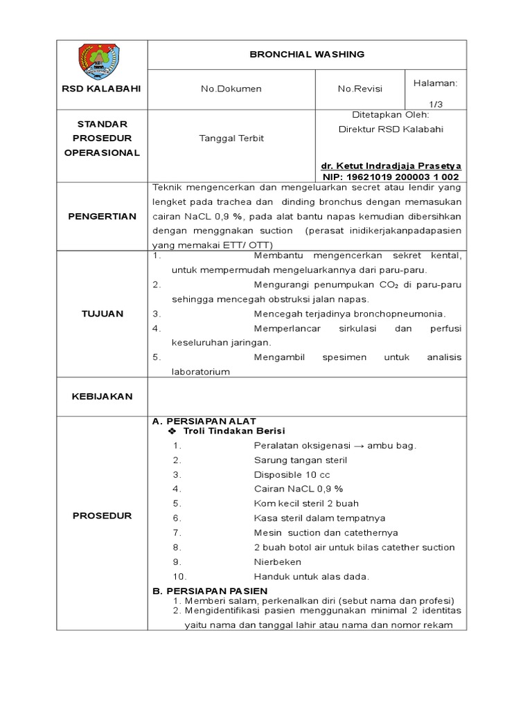SPO - Bronchial Washing | PDF
