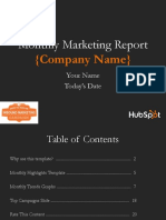 Monthly Marketing Report Template