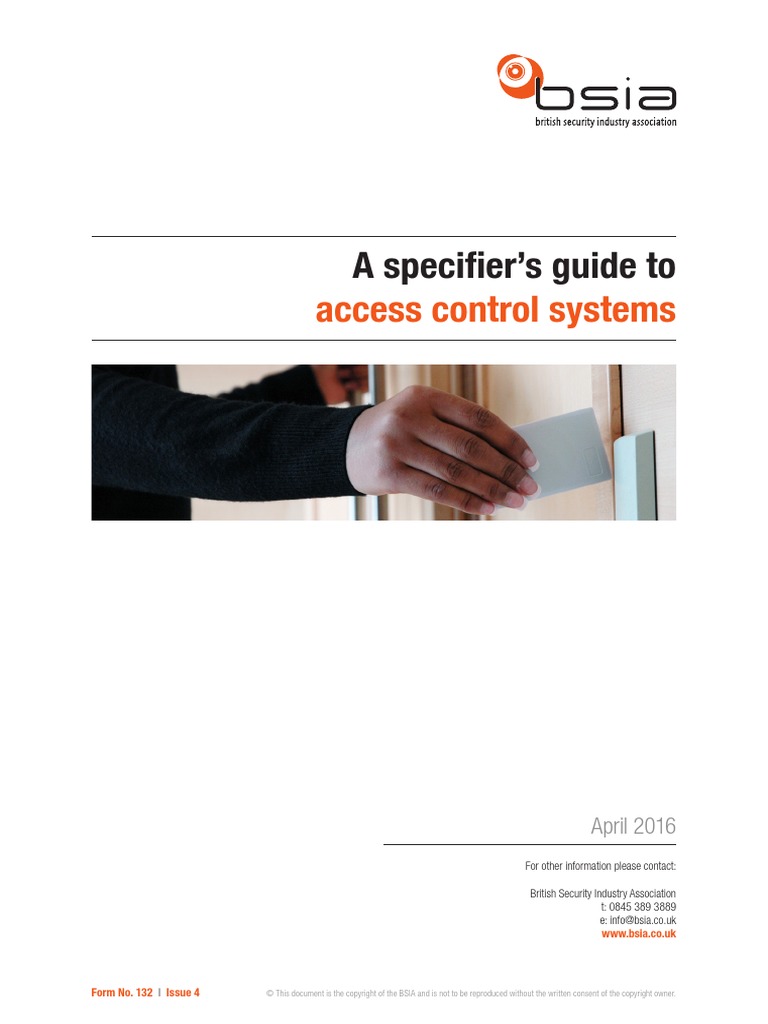 132 Specifiers Guide Access Control Systems PDF Access Control