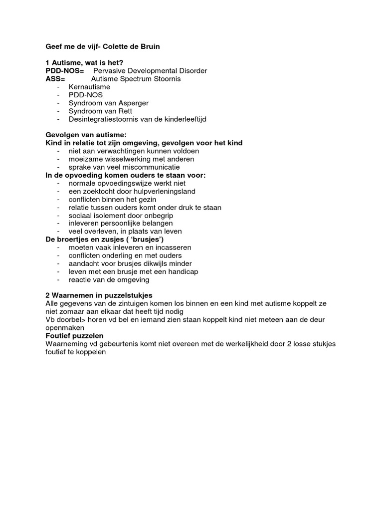 Geef Me de Vijf Samenvatting PDF