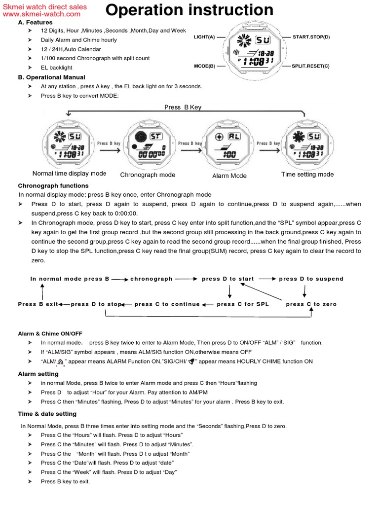 Skmei1018 1017 1016 1015 | PDF