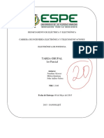 Tarea Grupal 1er Parcial: Departamento de Eléctrica Y Electrónica