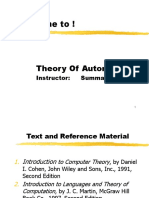 Welcome To !: Theory of Automata