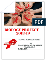 Biology Project 2018-19: Topic: Aids and Hiv BY Mohammad Farhan CLASS-12-A ROLL NO.
