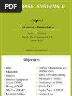 Database Systems Ii: Amoud University Faculty of Computing and ICT Senior BBIT