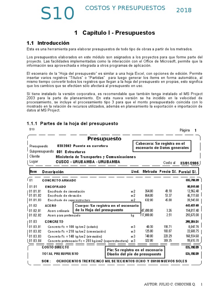 S10 Primera Parte | PDF | Presupuesto | Archivo de computadora