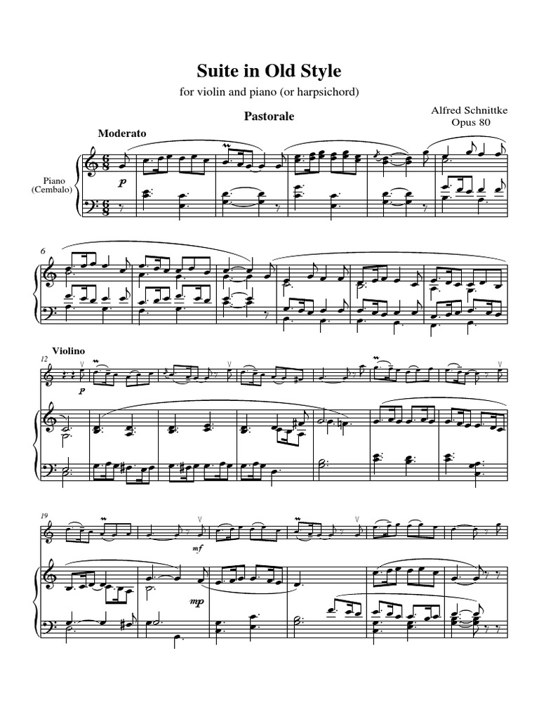 A. Schnittke - Suite in The Old Style PDF | PDF