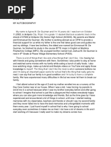 Autobiography Sample