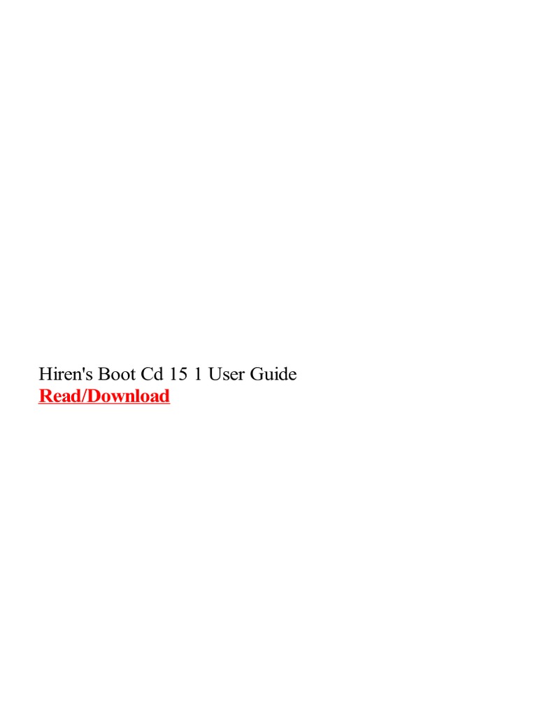 Hirens Boot CD 15 1 User Guide | PDF | Booting | Windows 7