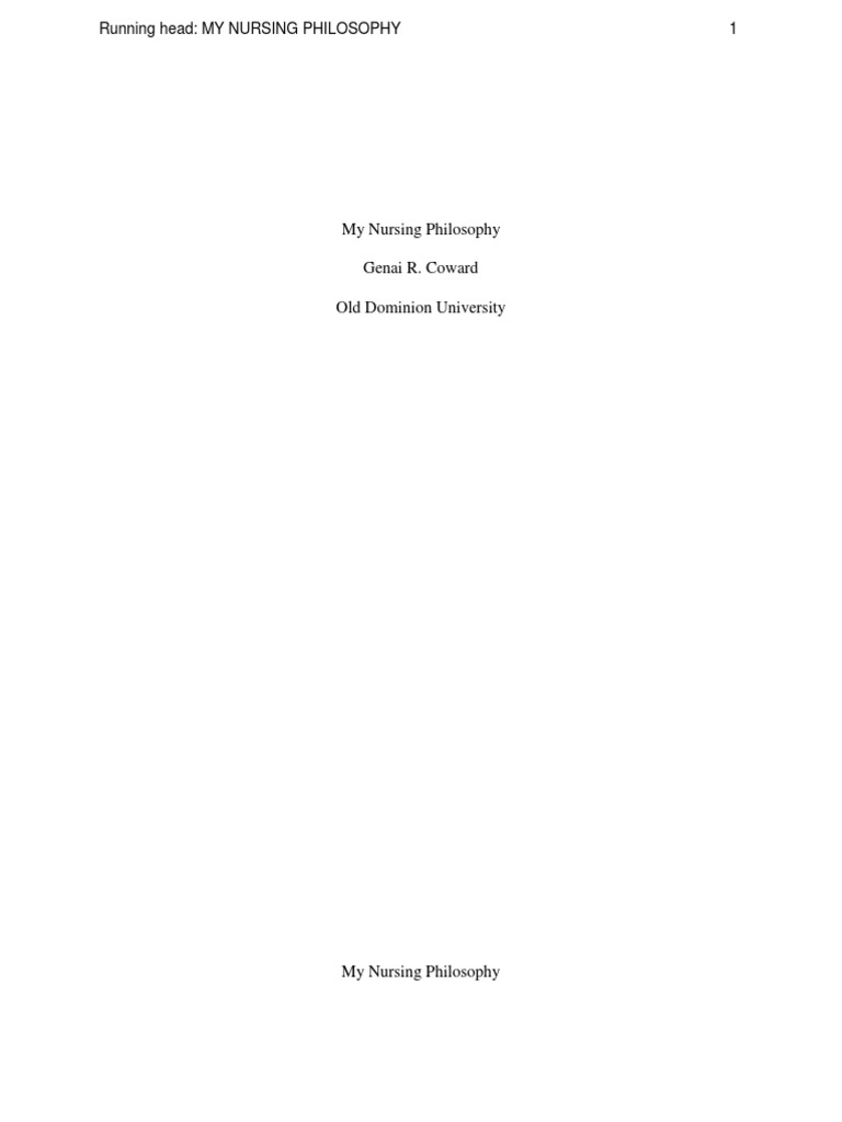 my nursing philosophy paper