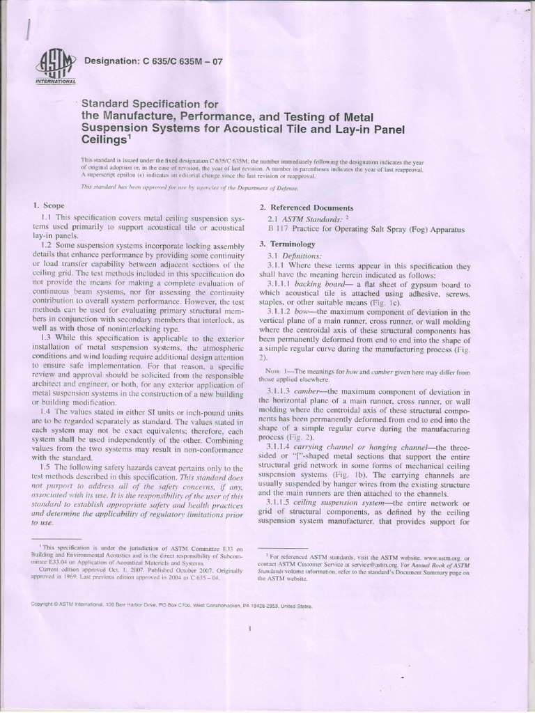 Astm 635 07 PDF | PDF