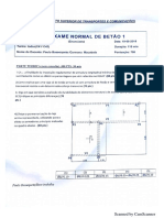 Exame Normal de Betão 1 2018