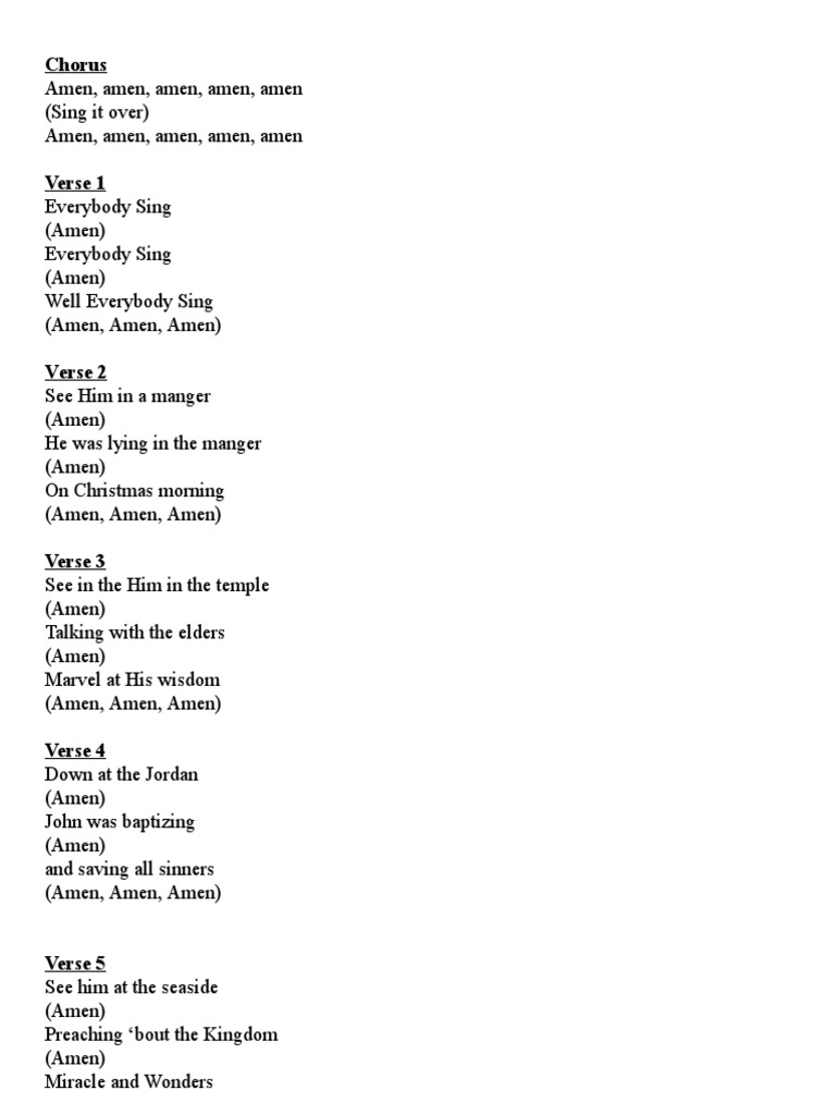 Amen Lyrics Pdf Systematic Theology Christian Behaviour And Experience