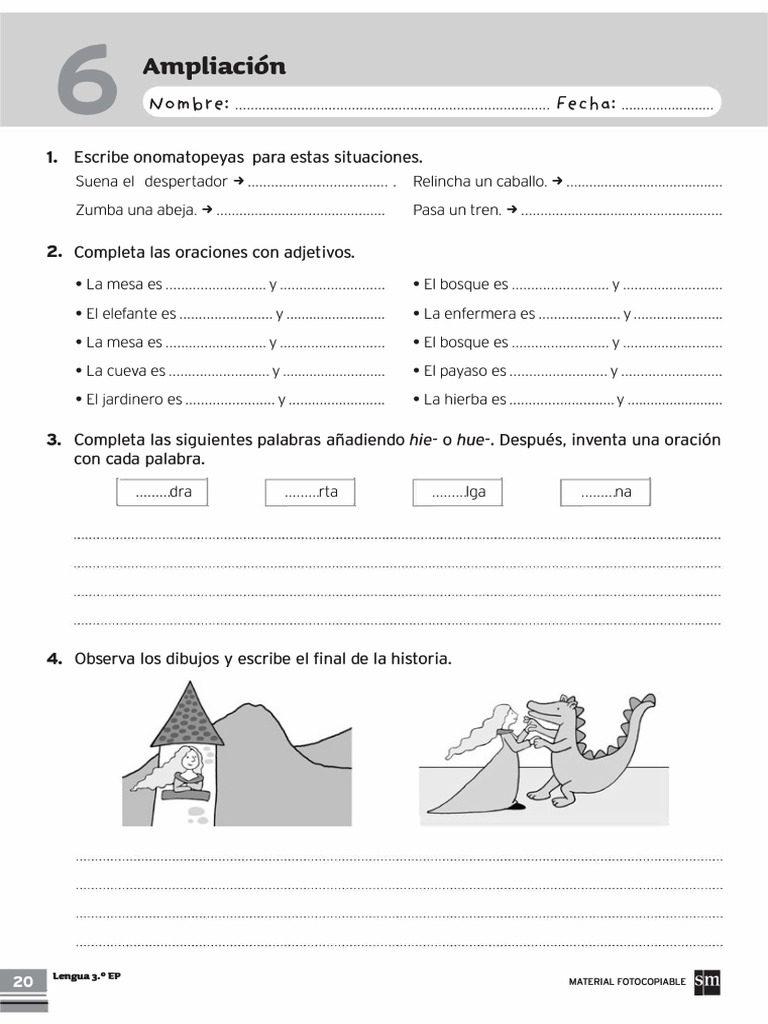 3 Primaria Lengua SM Tema 6 Ampliación | PDF