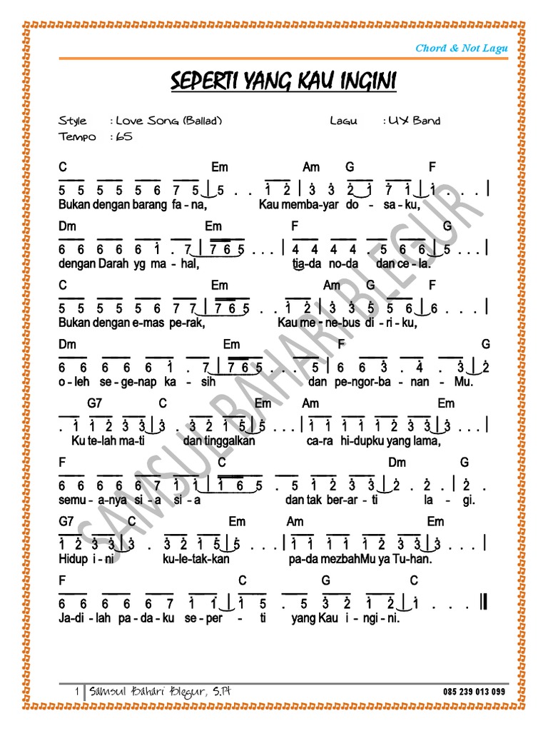 Chord Seperti Yang Kau Ingini - Lina Pdf