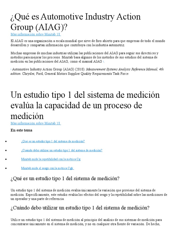 Qué Es Automotive Industry Action Group PDF Medición Temperatura