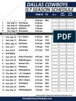 2017 Season Schedule: TV WK Time Et Date Opp