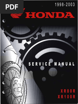Honda Xr80r Xr100r Service Repair Manual 1998-2003 Xr80